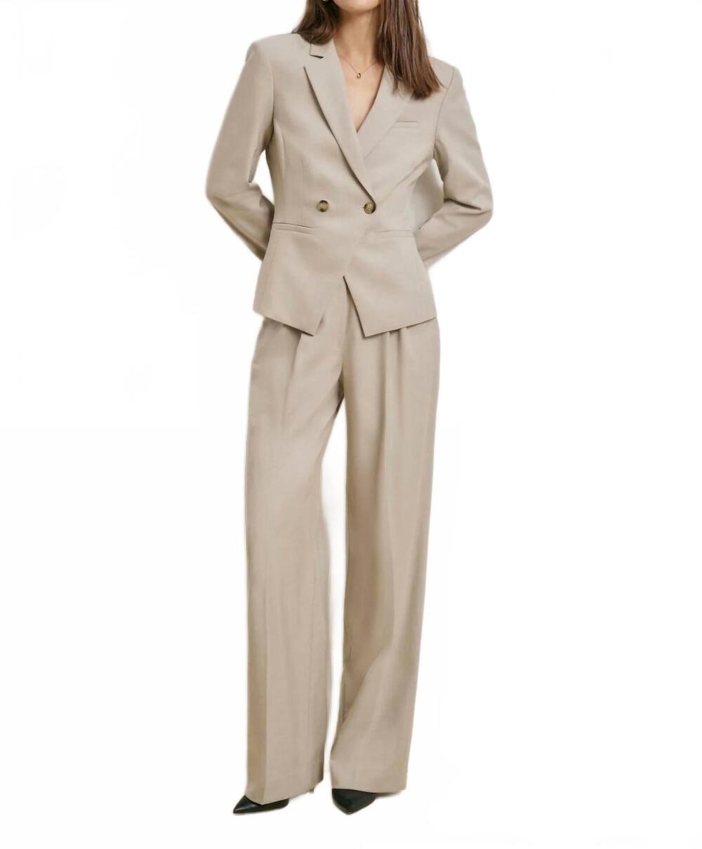 NEW FAVORITE DAUGHTER rivers double-breasted blazer in khaki